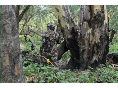 AMPHIBIOUS CAMO LS HOOD SHIRT - BROWN M