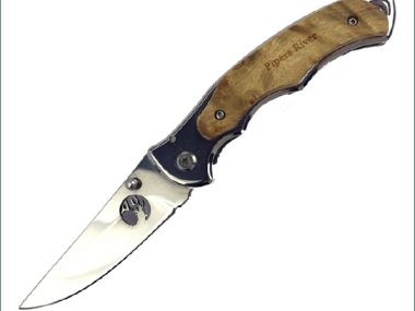 PIPERS RIVER 76MM FOLDER MAPLE BURL