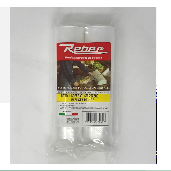 REBER VACUUM BAGS 20CM X 6M 2 PACK