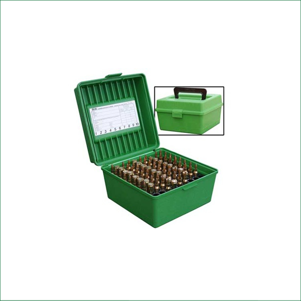 MTM 100 RD AMMO BOX DELUXE GREEN MULTI CAL
