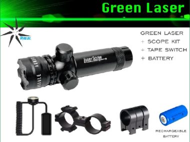 GREEN LASER WITH SCOPE KIT & BATTERY