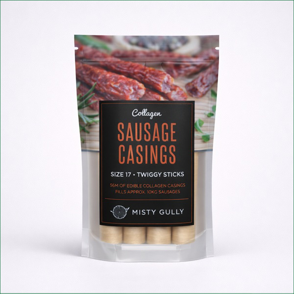 MISTY GULLY COLLAGEN SAUSAGE CASING SIZE 17 THINS