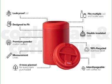 NAKIE COOLER & COFFEE CUP - RED