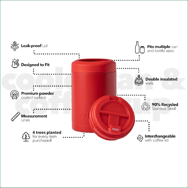 NAKIE COOLER & COFFEE CUP - RED