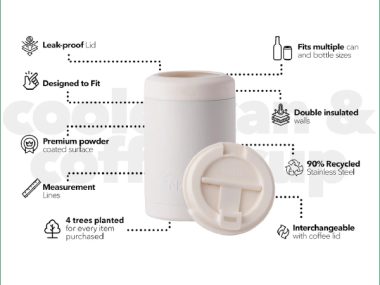 NAKIE COOLER & COFFEE CUP - CREAM