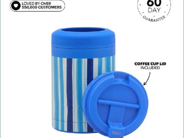 NAKIE COOLER & COFFEE CUP - BLUE STRIPE