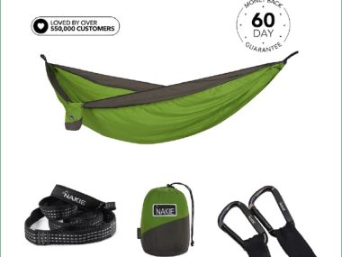 NAKIE RECYCLED HAMMOCK WITH STRAPS - FOREST GREEN
