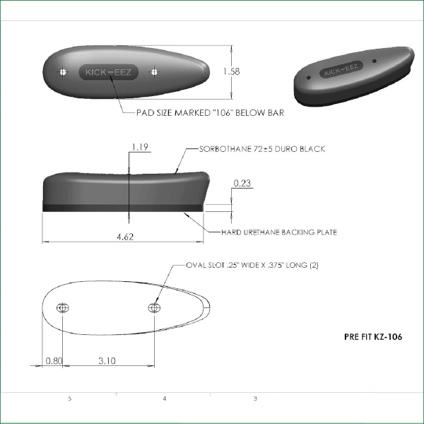 KICK-EEZ PRE-FIT RECOIL PAD WIN 70/94