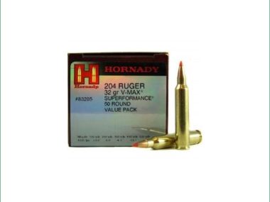 H83205 HORNADY 204 RUGER 32GR VMAX 50PK