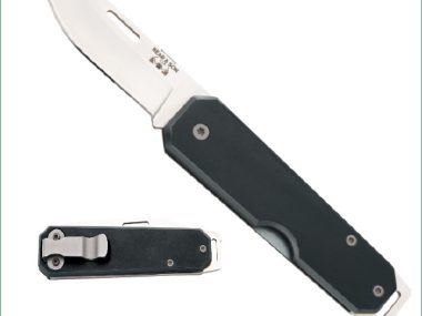 110BK BEAR 3 7/8" DROP POINT FOLDER BLK