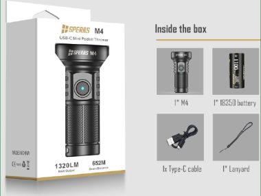 SPERAS M4 MINI FLASHLIGHT 1320LM 652M