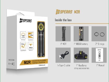 SPERAS M2R RIGHT ANGLE HEADTORCH 1200LM